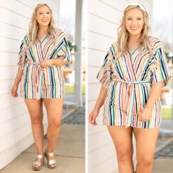 Giving Me Life Romper, Multi -VogueBabe Store 10 1d2849aa 7d42 409e a363 e3b3880f2aee
