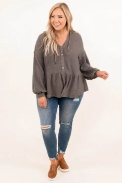 Carefully Styled Pullover, Charcoal -VogueBabe Store 11 1 18024