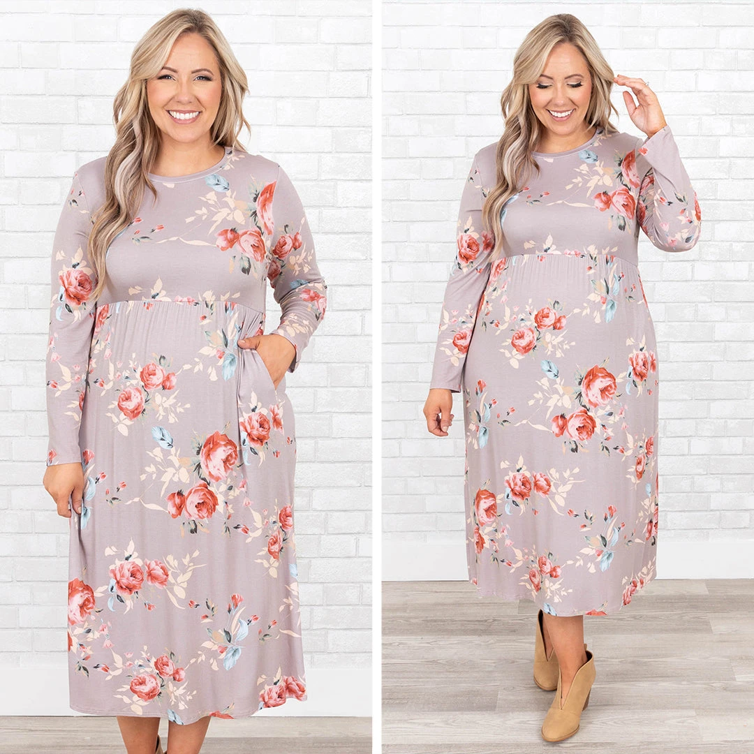 Phases And Stages Dress, Taupe 8 Phases And Stages Dress, Taupe - Image 6