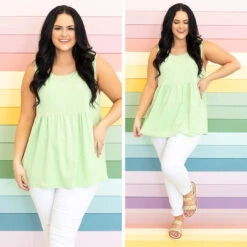 The Girl's Alright With Me Tank, Green -VogueBabe Store 12 402e3190 88f4 4599 862e d8e304483f10