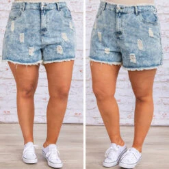 Beach Hangout Shorts, Denim -VogueBabe Store 12 456cee1b 3730 4d93 8010 31f1aaafc8fc