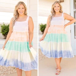 Sherbert Dreams Dress, Pastel Combo -VogueBabe Store 14 0f479c3c 720b 404d a995 52fc69108123