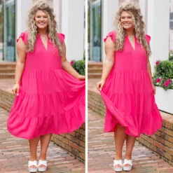 Wasting Your Time Midi Dress, Hot Pink -VogueBabe Store 14 28fe5779 e8be 455a 95cd a157fab26dea
