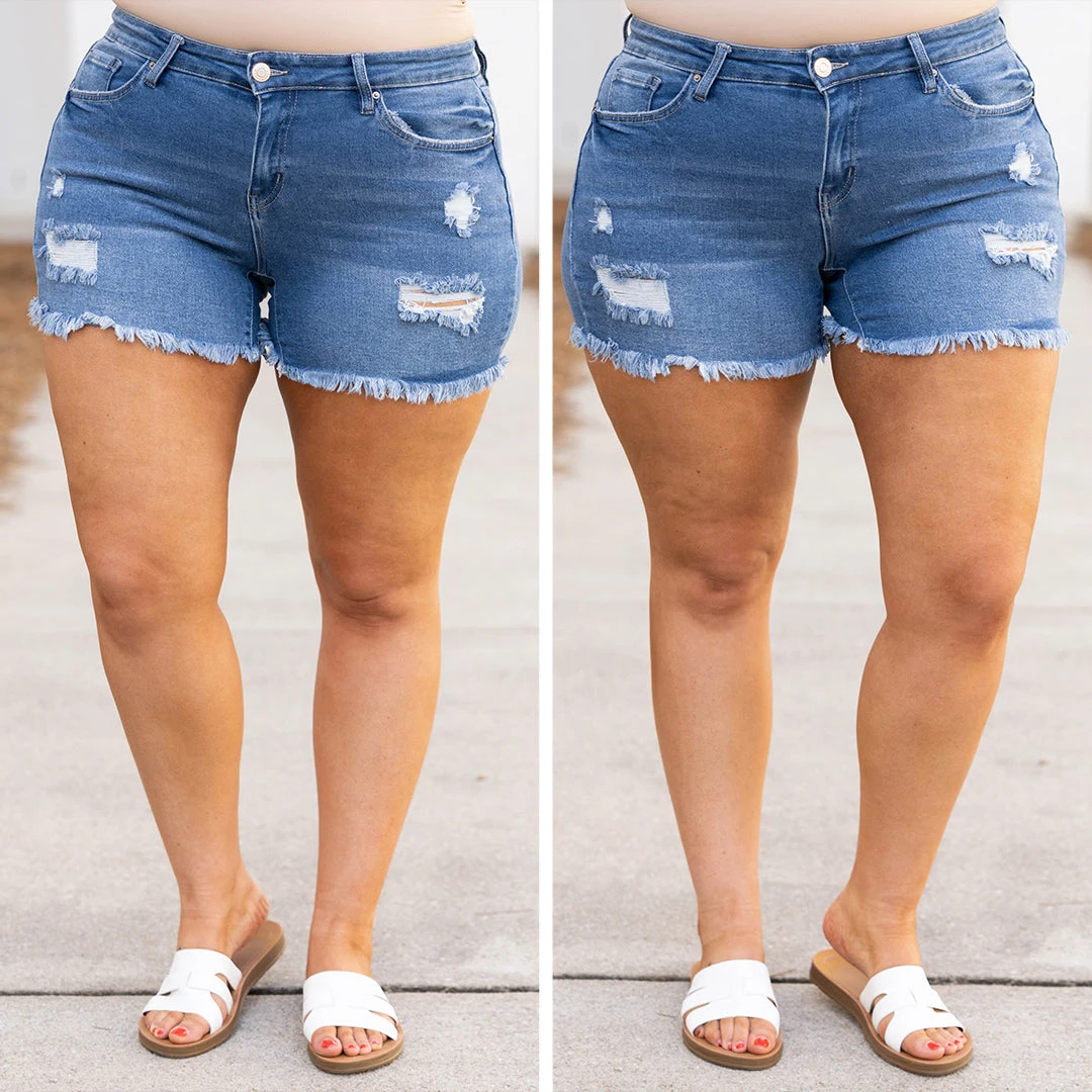 Summer Sparks Shorts, Medium Wash 8 Summer Sparks Shorts, Medium Wash - Image 6