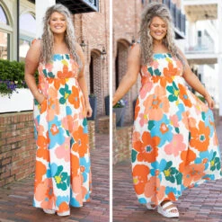Under The Orange Tree Dress, Orange -VogueBabe Store 15 e6a07be3 0642 4ca6 9c14 4ec00f342eb6