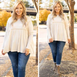 How The Story Goes Top, Oatmeal -VogueBabe Store 17 6698afd9 97c1 4fd6 9c2d d129426278c1