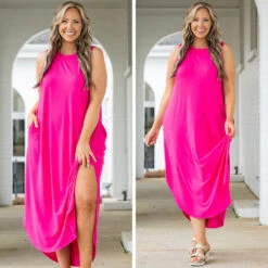 Simple Truths Midi Dress, Fuchsia -VogueBabe Store 19 c8abcf03 5f7c 4d0b a98a d8d0a939bbba