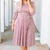 Holding Hands On The Boardwalk Dress, Mauve