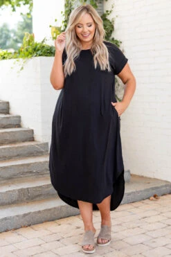 Here We Go Again Dress, Black -VogueBabe Store 1B7A7938