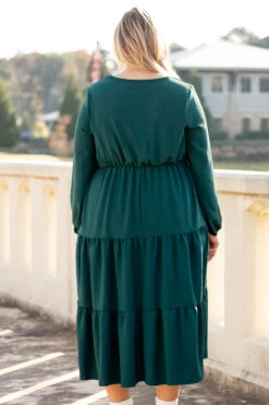 Grass Is Greener Dress, Hunter Green -VogueBabe Store 1I5A2568