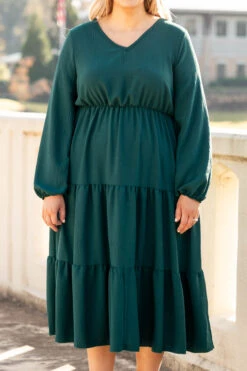 Grass Is Greener Dress, Hunter Green -VogueBabe Store 1I5A2569