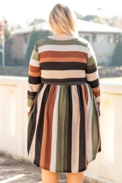 Thinking Of The Past Dress, Olive-Black -VogueBabe Store 1I5A2580