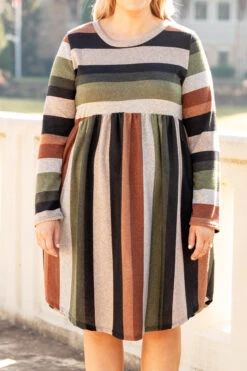 Thinking Of The Past Dress, Olive-Black -VogueBabe Store 1I5A2581