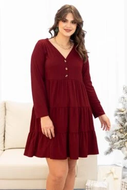 Let's Go On A Date Dress, Wine