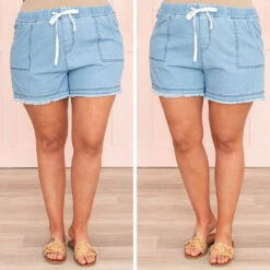 A Sunny Breeze Shorts, Light Denim -VogueBabe Store 1 559009b1 f4ef 441c 9ec8 243a08a255fc