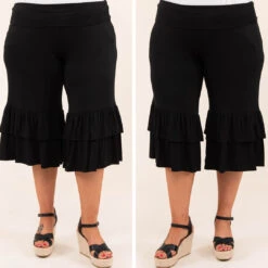 Sass And Flare Capris, Black -VogueBabe Store 1 6734bda2 0d16 403c 8ff2 ca0623045fd5