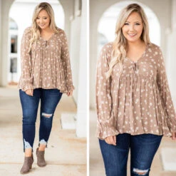 What The Day Brings Top, Mocha -VogueBabe Store 1 972e6688 4efa 45af b01b 1a62aae83b7e