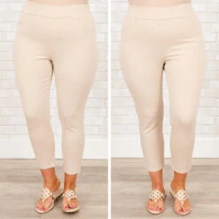 Business Lady Pants, Oatmeal -VogueBabe Store 1 b3672a3e 7071 4cc6 8df4 c5277bed3e0f