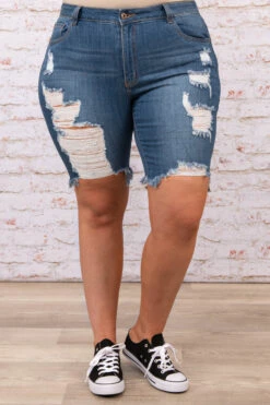 Sunny Day Shorts, Medium Wash -VogueBabe Store 2 22Kim 241