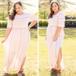 Stripe On Cue Maxi Dress, Pink -VogueBabe Store 21 bf31cfb8 c367 4fbf b219 465416def565
