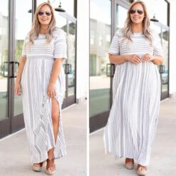 Stripe On Cue Maxi Dress, Heather Gray -VogueBabe Store 29 91abbcb0 a89b 4262 84ea bb8cc709b78e