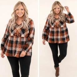 Gotta Be Me Top, Rust-Black -VogueBabe Store 2 99357f34 cbd1 4b23 b3e5 e2fd28842a87