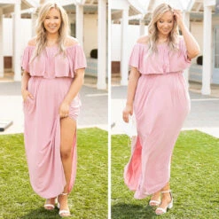 By The Boardwalk Maxi Dress, Dusty Pink -VogueBabe Store 2 e46762ff 1e89 40f6 82b2 3a49497a2bd2