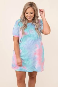 Social Flare Dress, Pink Combo