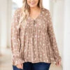 What The Day Brings Top, Mocha -VogueBabe Store 373A1081