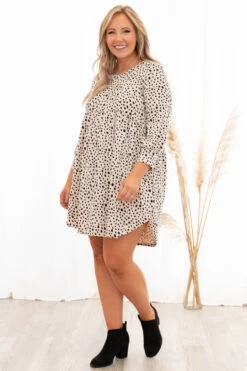 Animal Power Dress, Taupe -VogueBabe Store 373A4933