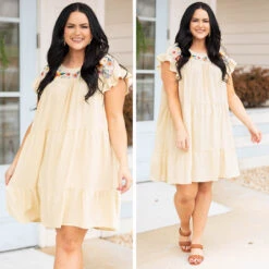 Cute But Casual Dress, Cream -VogueBabe Store 4 442280e1 2515 4f71 82f6 9739b6bbed38