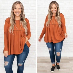 How The Story Goes Top, Cinnamon -VogueBabe Store 4 4a447372 4c93 4084 85e2 8e404c1d29a4