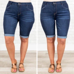 Don't Call Me Angel Jean Shorts, Navy Blue -VogueBabe Store 4 c14c8daa 7aa8 491c a327 bd023be784ce