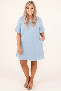 Moments In The Sun Dress, Sky Blue -VogueBabe Store 5 14 9165