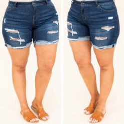 Back To The Sunset Shorts, Dark Wash -VogueBabe Store 5.16 16