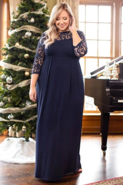 Looking Elegant Maxi Dress, Navy -VogueBabe Store 5E1A1545 Edit