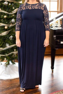 Looking Elegant Maxi Dress, Navy -VogueBabe Store 5E1A1551 Edit