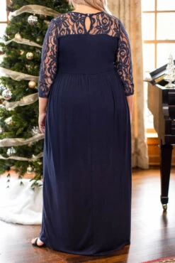 Looking Elegant Maxi Dress, Navy -VogueBabe Store 5E1A1552 Edit