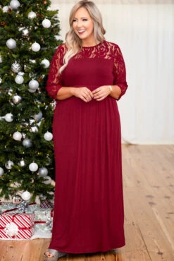 Looking Elegant Maxi Dress, Burgundy -VogueBabe Store 5E1A1899