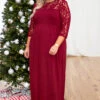 Looking Elegant Maxi Dress, Burgundy