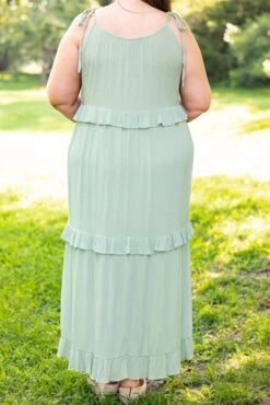 Admire Your Beauty Dress, Sage -VogueBabe Store 5E1A2739