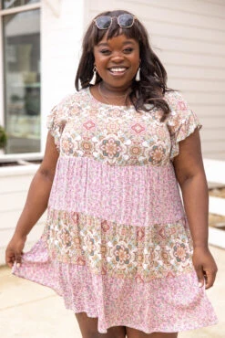 Celebrate With Champagne Dress, Ivory-Pink