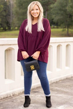 This Is Real, This Is Me Top, Burgundy -VogueBabe Store 5E1A5208