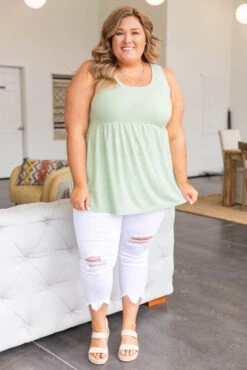 Weekender Babydoll Dotted, Mint -VogueBabe Store 5E1A6500 Edit