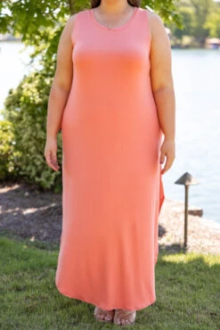 But First Wine Maxi Dress, Deep Coral -VogueBabe Store 5E1A7635 Edit