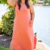 But First Wine Maxi Dress, Deep Coral -VogueBabe Store 5E1A7638 PRODUCT