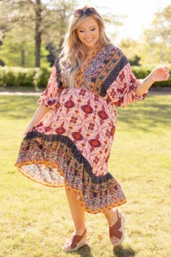 New Beginnings Dress, Berry -VogueBabe Store 5E1A9810 Edit