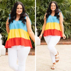 More Celebrations Top, Cyan/Yellow/Scarlett -VogueBabe Store 5 8434ea2d 1577 4e7b aab2 f8b881571b16