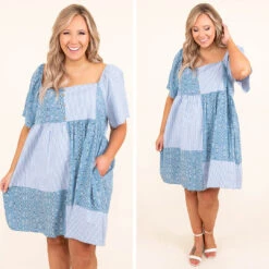 Catching Fireflies Dress, Blue-White -VogueBabe Store 5 de34b9e1 5d93 40ca a708 533a96e5b741