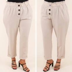 Gotta Work Pants, Beige -VogueBabe Store 5 f941a297 15d9 4e3e a80a 4ac010a90104